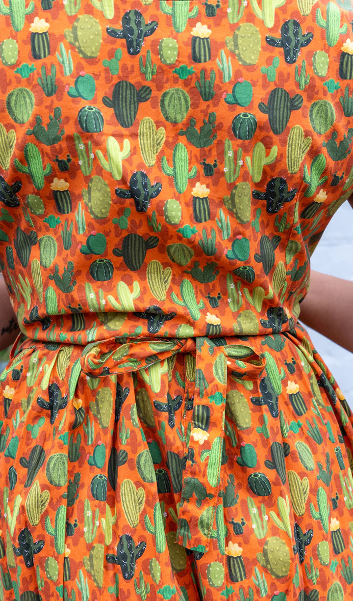 Run & Fly Orange Cactus Tea Stretch Dress with Pockets