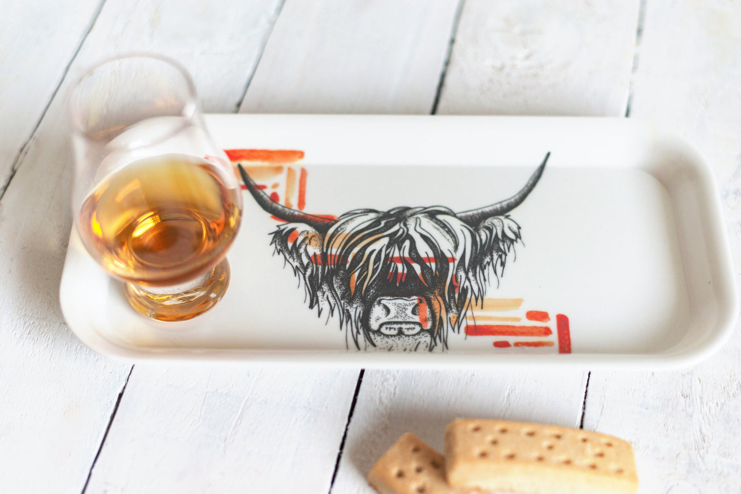 Sarah Leask Snack Tray Highland Coo