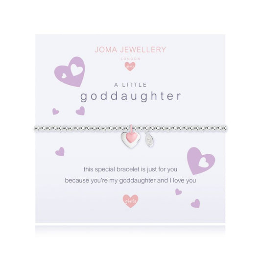 A silver plated girls bracelet with charm for a goddaughter