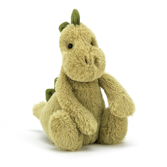 plush toy by Jellycat, small green dino