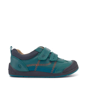 StartRite TICKLE Leather Velcro Trainers (Teal)