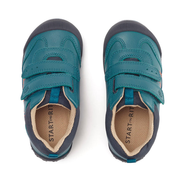 StartRite TICKLE Leather Velcro Trainers (Teal) 25-28