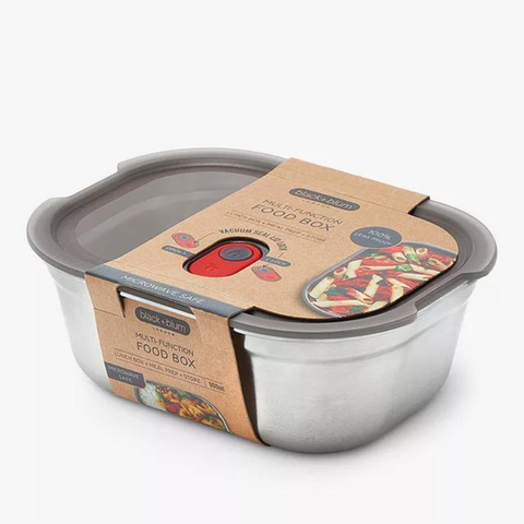 Rectangular Microwaveable Multifunction Food Box Stainless Steel Medium