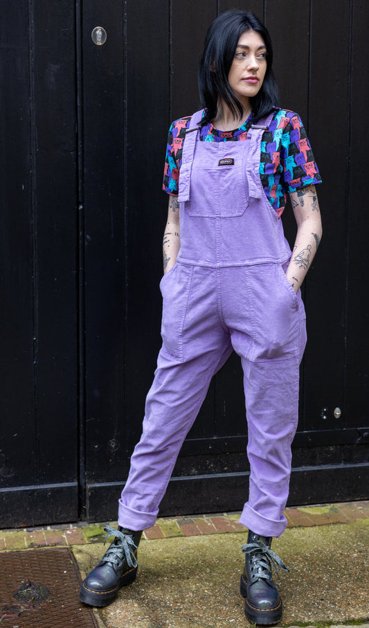 Run & Fly Lavender Stretch Corduroy Dungarees