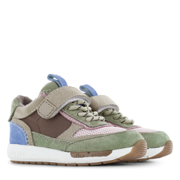 ShoesMe Leather SNEAKER (Taupe/Pink/Green) 