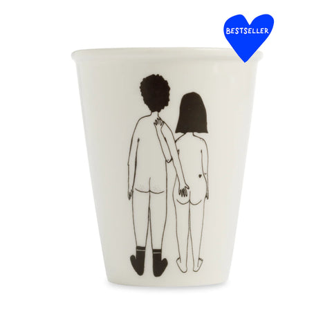 Porcelain Cup Naked Couple Back