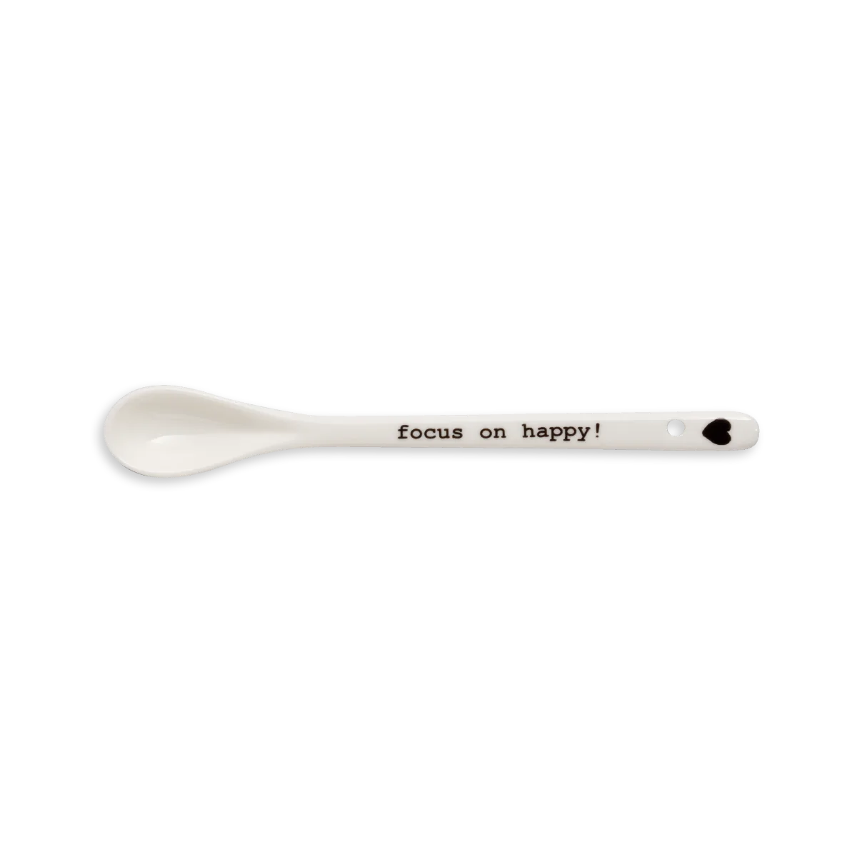 Porcelain Spoon Focus On Happy
