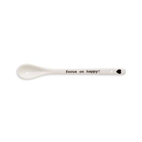 Porcelain Spoon Focus On Happy
