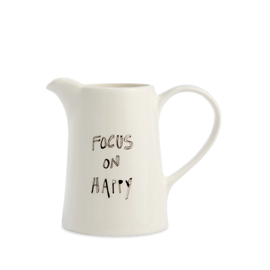 Small Porcelain Jug Focus On Happy