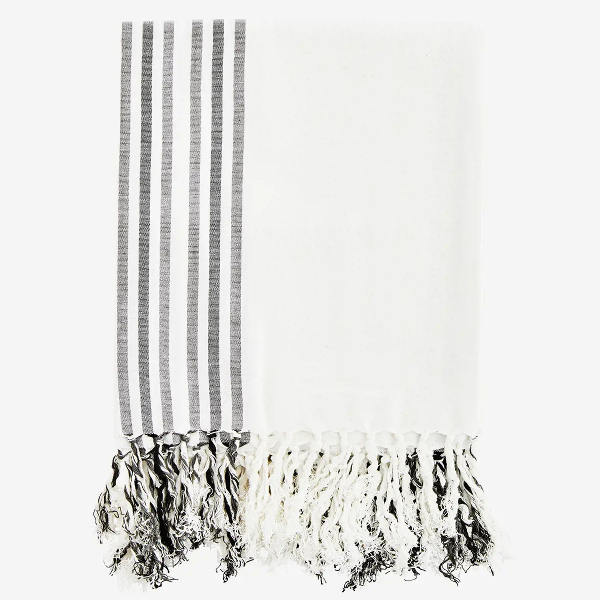 Striped Hammam Towel (White/Anthracite)