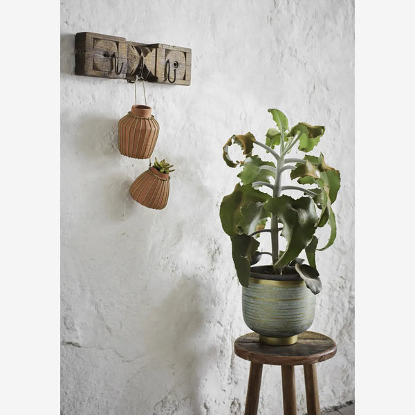 Wooden Coat Rack With Carvings