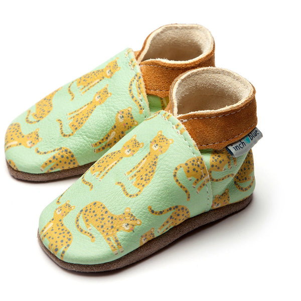 Inch Blue Baby Shoes Lazy Leopards - L & XL only