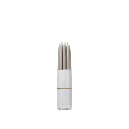 Smooth Taper Candles 10pk Rainy Day Grey