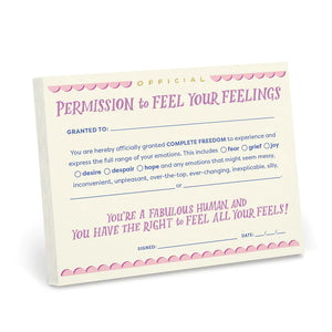 Permission to Feel Your Feelings Certificate Note Pad