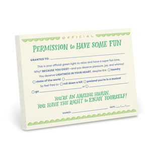 Permission to Have Some Fun Certificate Note Pad