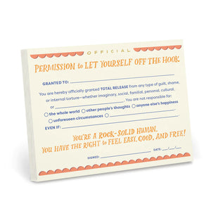 Permission Let Yourself Off the Hook Certificate Note Pad