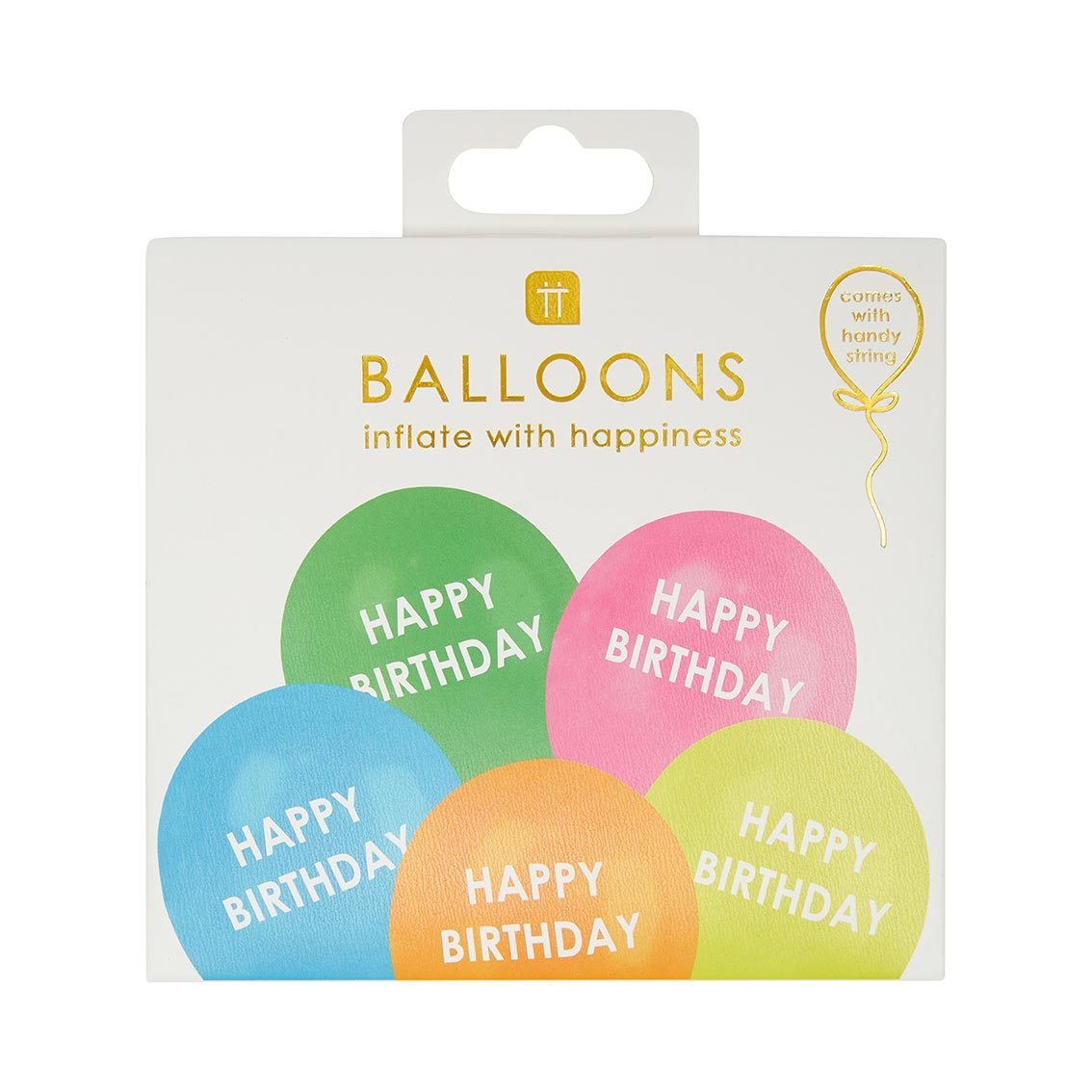 5 Balloons Birthday Rainbow