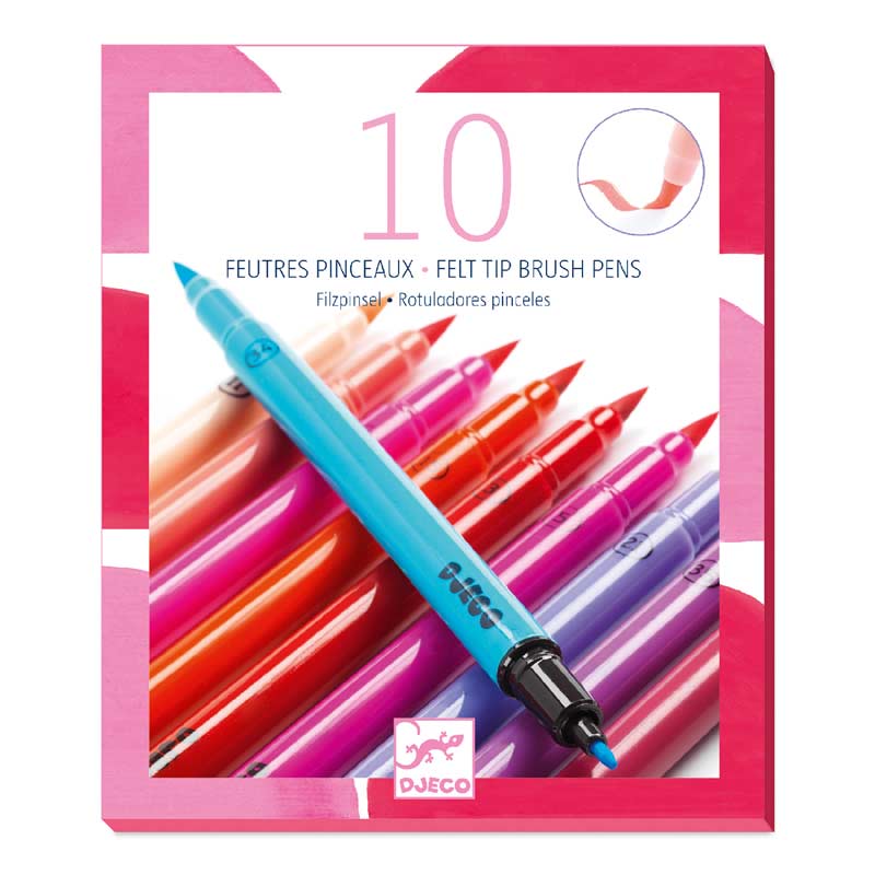 10 Double Ended Brushtip Felt Pens - Sweet