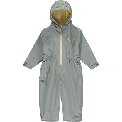 Fleece Lined All In One Puddlesuit Grey 12-18m