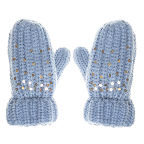 Knitted Mittens Shimmer Sequin