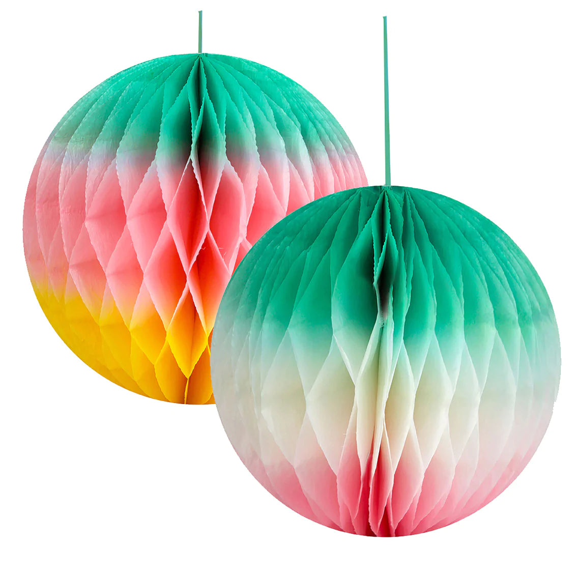 Pastel Ombre Paper Honeycomb Decorations - 2 Pack