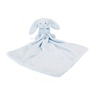 Light blue soother small blanket with blue rabbit
