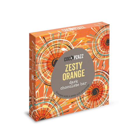 Coco Pzazz Zesty Orange Dark Chocolate Bar 80g (Vegan)