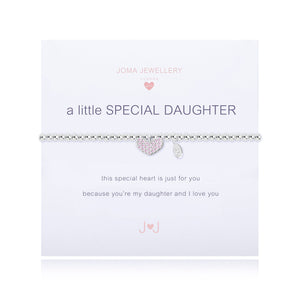 A silver plated girls bracelet with charm for a special daughter