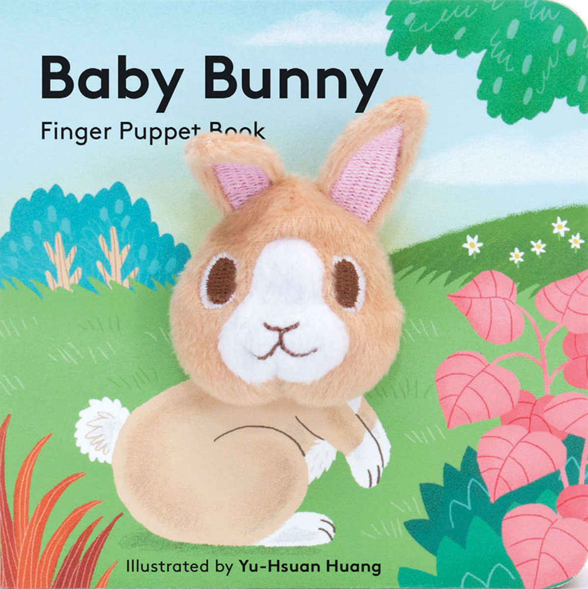 small puppet book featuring adorable baby bunny