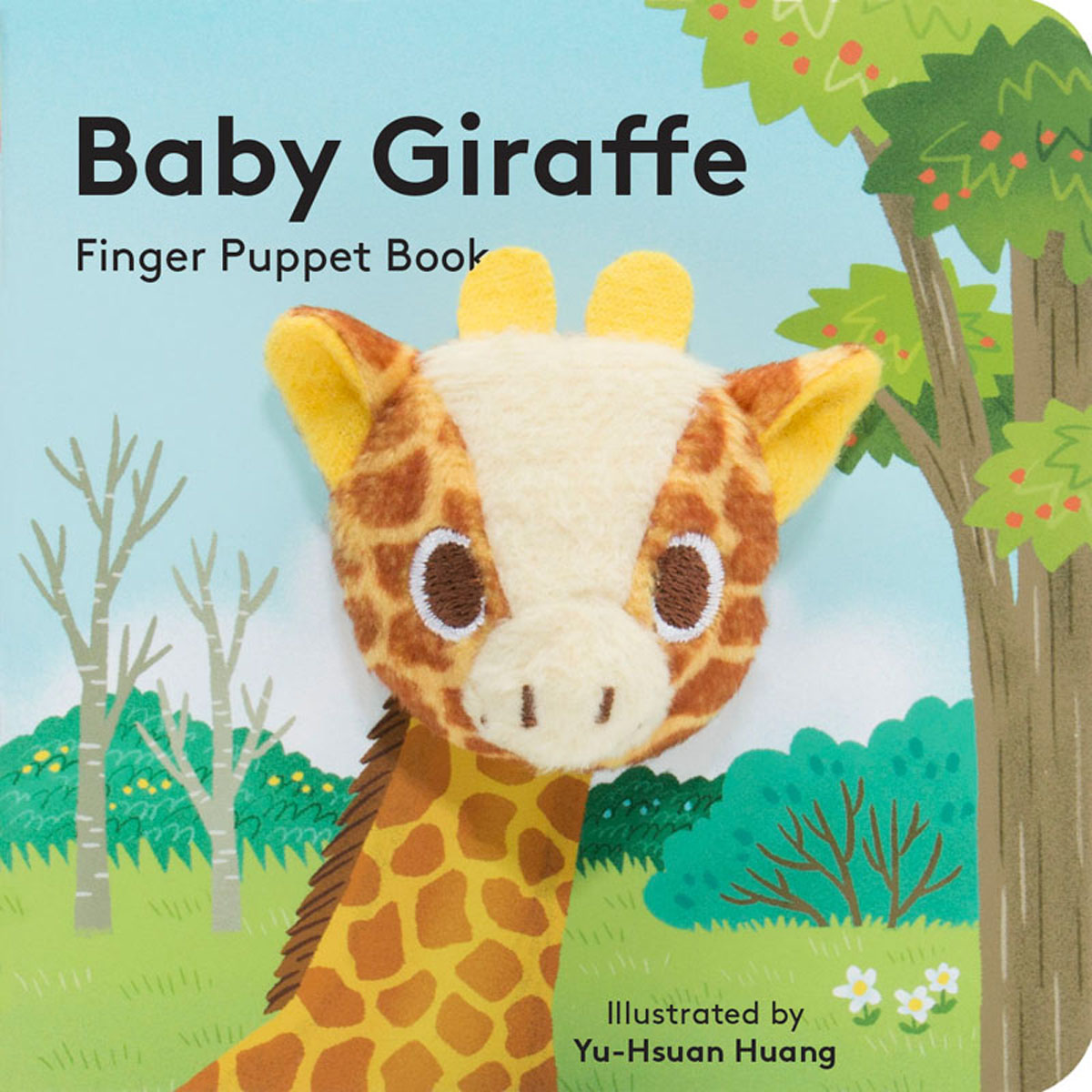 small puppet book featuring adorable baby giraffe