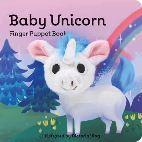 small puppet book featuring adorable baby unicorn