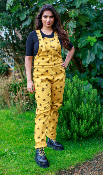 Run & Fly Bees Knees Gold Stretch Twill Dungarees