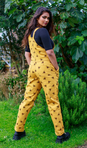 Run & Fly Bees Knees Gold Stretch Twill Dungarees