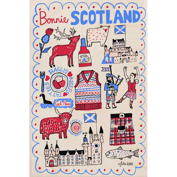 Wooden Postcard Bonnie Scotland