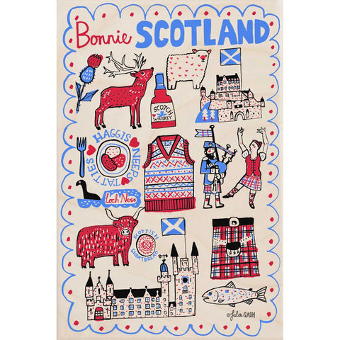 Wooden Postcard Bonnie Scotland
