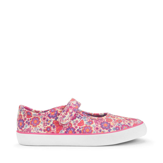 StartRite BUSY LIZZIE Canvas Velcro Shoe (Pink Floral) 