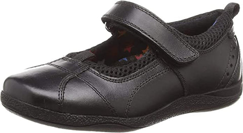 Hush Puppies CINDY Leather School Shoes (Black)