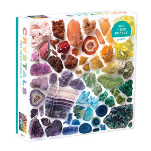 500 piece jigsaw of rainbow coloured crystals.