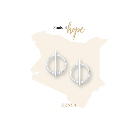 Studs Of Hope - KENYA Minimalist Cut Circle