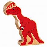 Natural Red Dilophosaurus Dinosaur