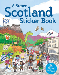 children's activity book,  stickers, scotland themed